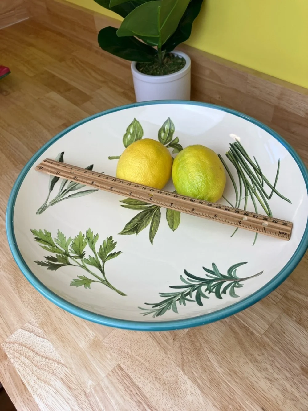 Villeroy & Boch Pedestal Bowl Fresh Herbs Ceramic Footed Platter